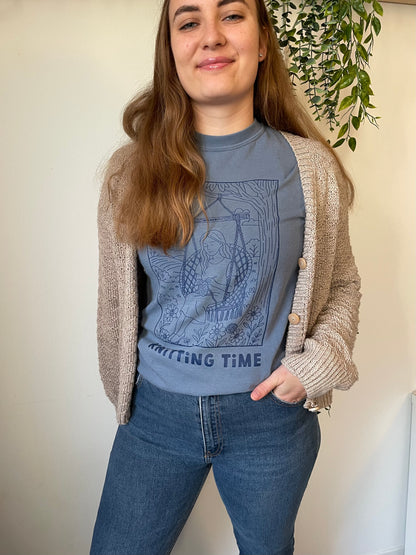 Knitting Time T-Shirt Blue Jean