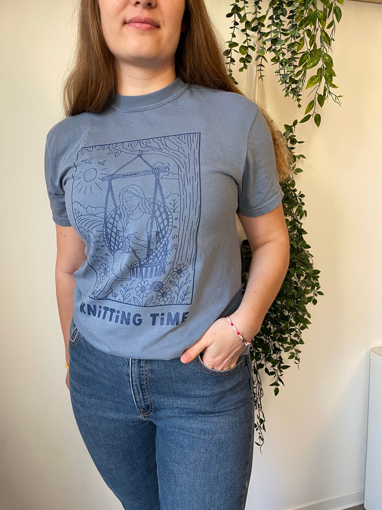 Knitting Time T-Shirt Blue Jean