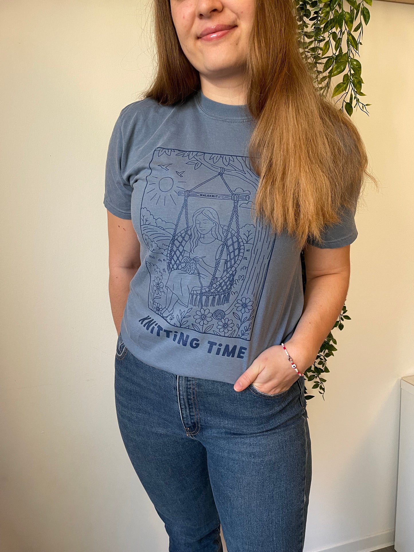 Knitting Time T-Shirt Blue Jean