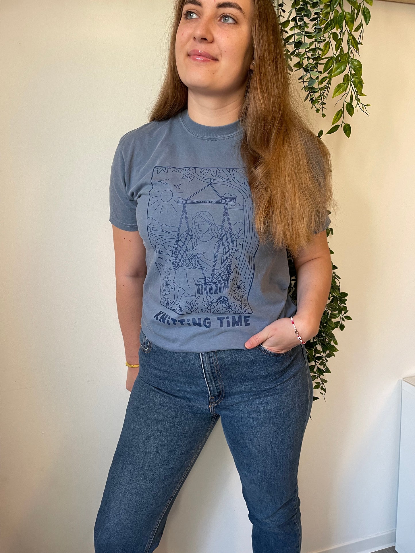 Knitting Time T-Shirt Blue Jean
