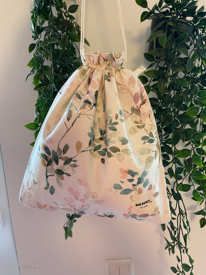 Frosted Leafes drawstring bag