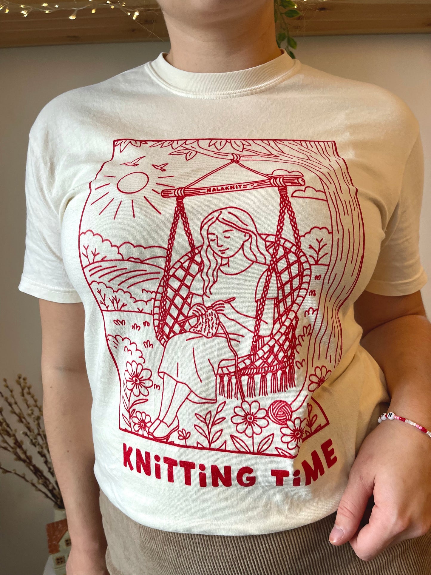 Knitting time T-Shirt Ivory