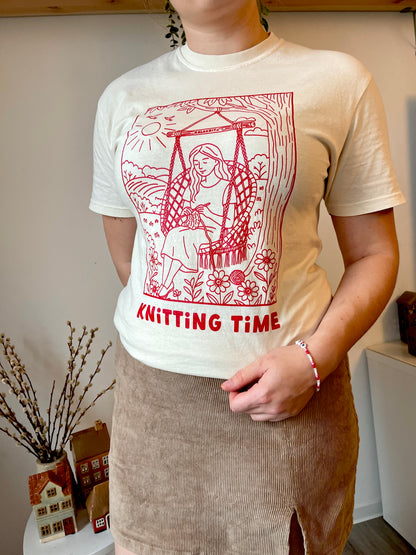 Knitting time T-Shirt Ivory