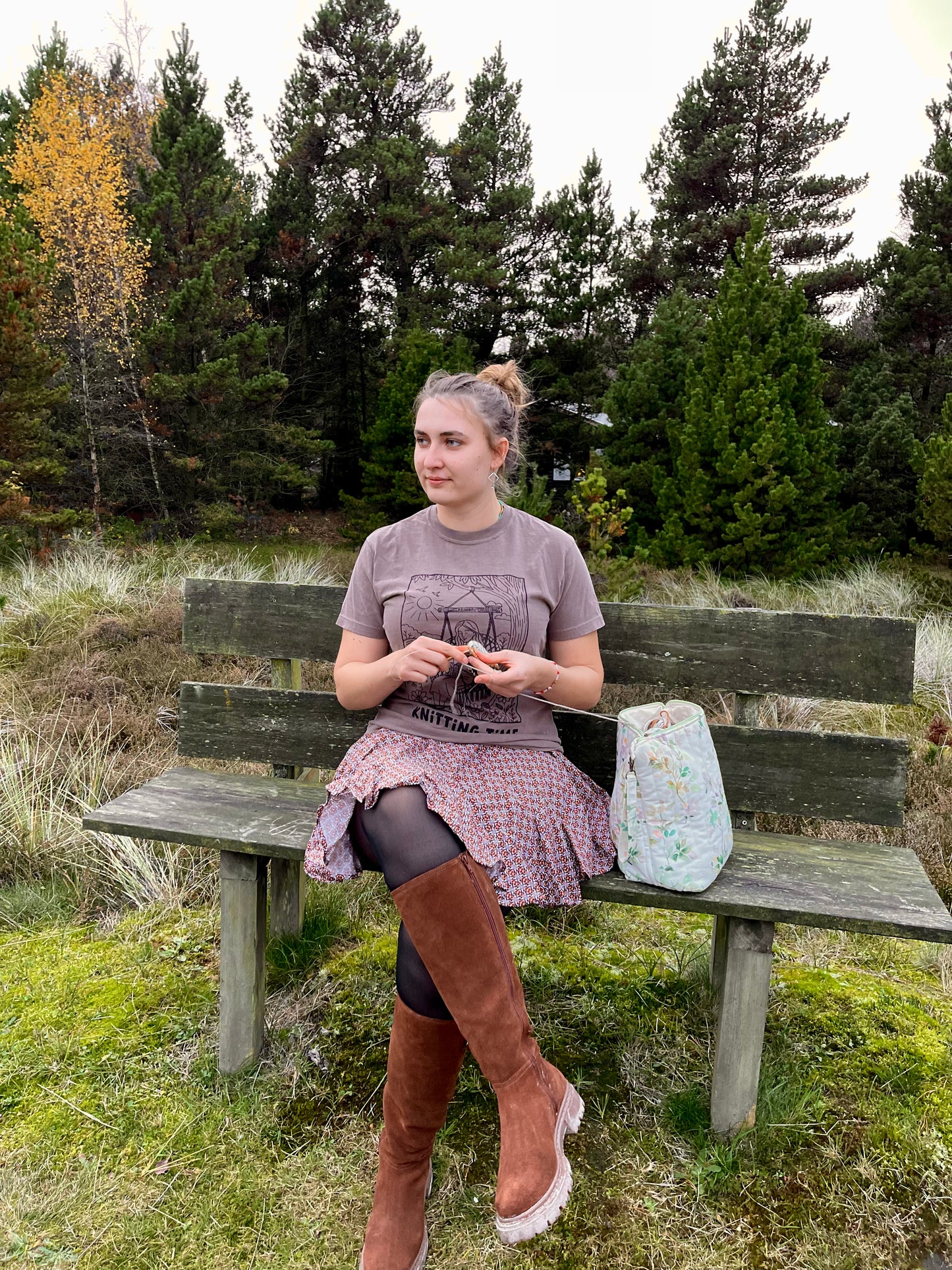 Knitting time T-Shirt Espresso