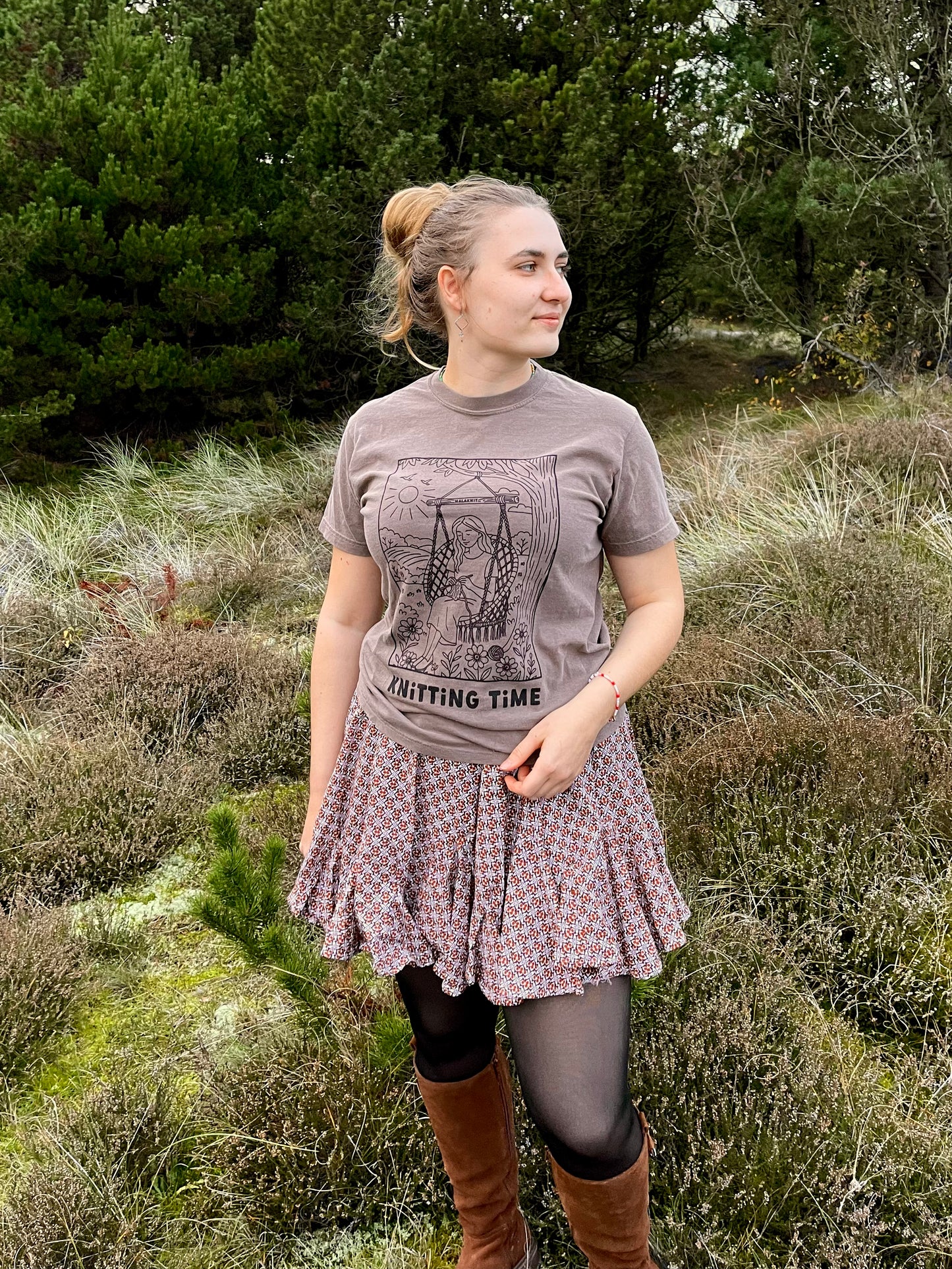 Knitting time T-Shirt Espresso