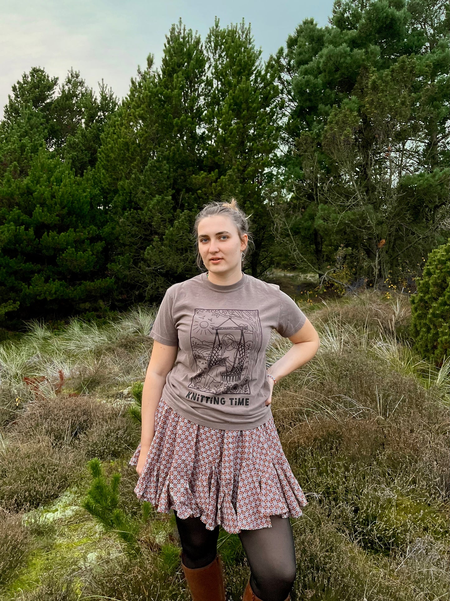 Knitting time T-Shirt Espresso